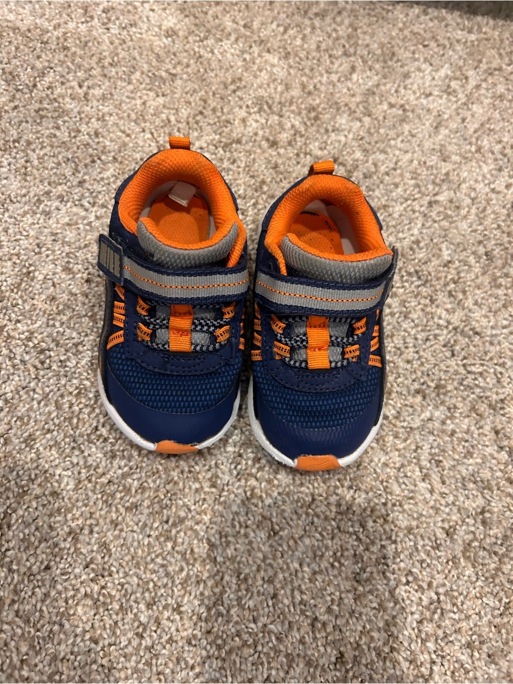 Stride Rite Toddler Navy and Orange Sneakers